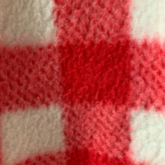 Fleece hooded unisex baby suit 6-9 red white - Picture 6 of 8